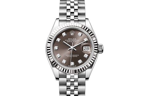 rolex lady-datejust oyster 28 mm oystersteel and white gold